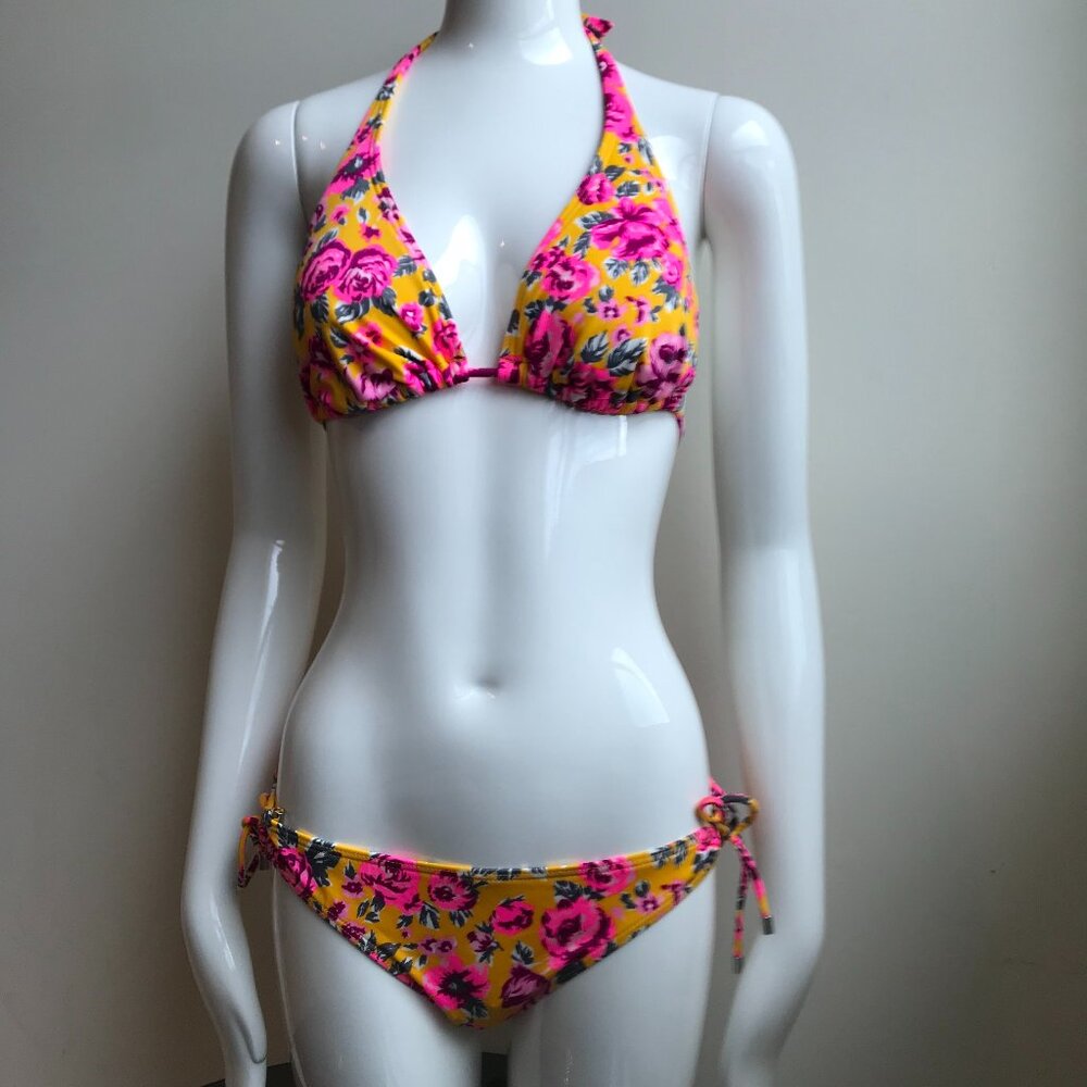 Billabong Swimsuit D Cup Floral printed halter low rise bikini